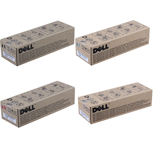 Dell 21304AL Toner Bundle 4-Pack High Capacity: 1 x 2,500-Page Black, 3 x 2,500-Page Cyan, Magenta, Yellow Toner Cartridge