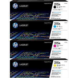 HP 215A Toner Cartridge Set; Includes 1 Each of W2310A, W2311A, W2312A, W2313A (Black, Cyan, Magenta, Yellow)