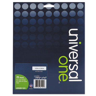 Deluxe Clear Labels, Inkjet/Laser Printers, 0.5 x 1.75, Clear, 80/Sheet, 25 Sheets/Box