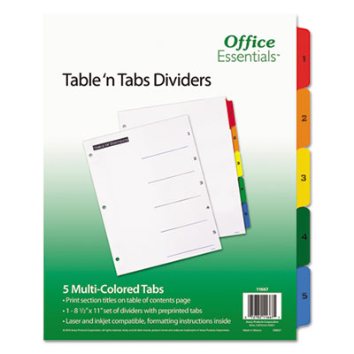 INDEX,BNDR,5-TAB ST,COL