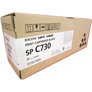 Ricoh 407841 Black Toner Cartridge Ricoh SP C730 (407123) Black Toner Cartridge; Yield: 9,300 pages