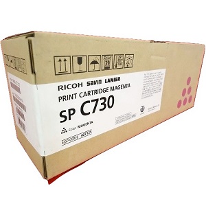 Ricoh 407843 Magenta Toner Cartridge Ricoh SP C730 (407125) Magenta Toner Cartridge; Yield: 9,300 pages