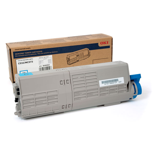 Okidata 46490503 Cyan Toner Cartridge 46490503 Cyan Toner Cartridge; Yield: 3,000 pages