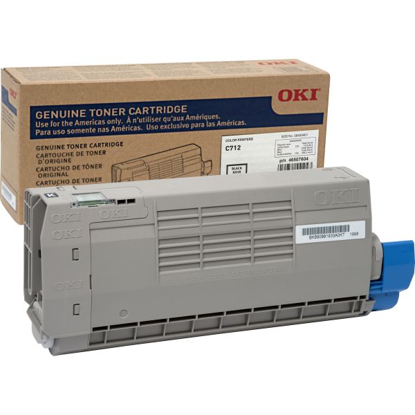 Oki 46507604 Black Toner Cartridge 46507604 Black Toner Cartridge; Yield: 11,000 pages