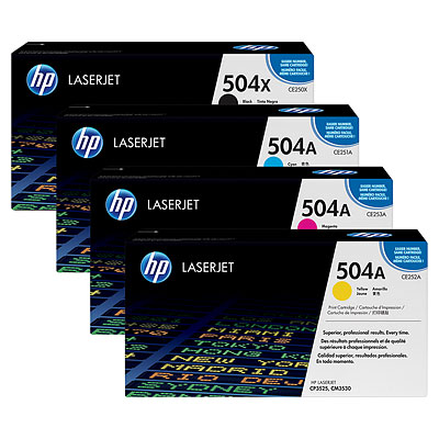 Includes High Yield CE250X, CE251A, CE252A, CE253A