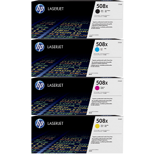 HP 508X Toner Cartridge Set Includes 1 Each of High Yield CF360X, CF361X, CF362X, CF363X