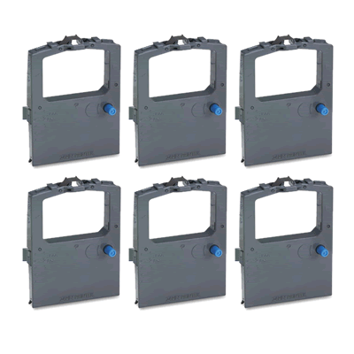 Compatible Okidata 52104001 Ribbon Cartridge Pack 52104001 Black Ribbon Cartridge 6-Pack; Yield: 4M Characters x 6