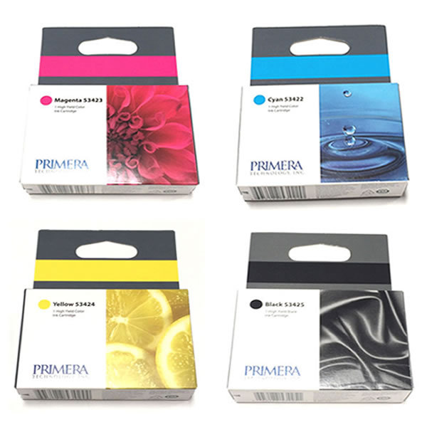 Primera 53428 Multi-Pack Dye based Multipack Ink Cartridge, High Yield - LX900 (Cyan 53422, Magenta 53423, Yellow 53424, Black 53425)