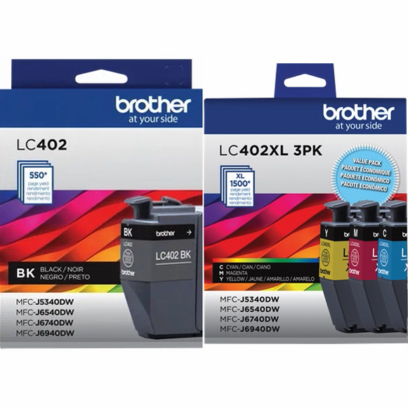 Brother LC402XL High-Yield Black, Cyan, Magenta, Yellow
