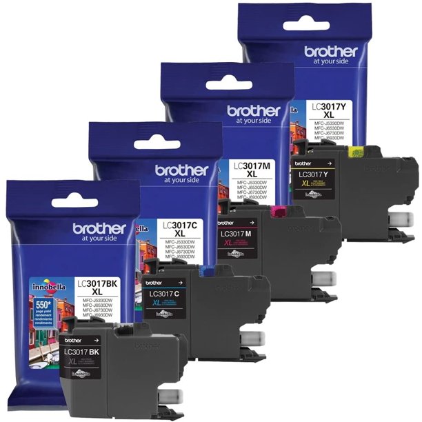 Brother LC3017 High Yield Ink Cartridges Includes 1 X Brother LC3017BK Black Ink Cartridge, 1 X Brother LC30173PK Value Pack