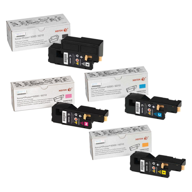 Xerox 6010 Toner Cartridge Set Includes 106R01630, 106R01627, 106R01628, 106R01629