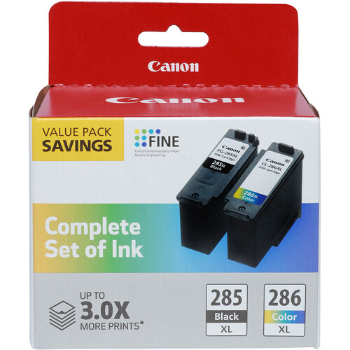 This value pack includes a PG-285 XL Pigment-based Black Ink Catridge and a CL-286 XL Color Ink Cartridge.