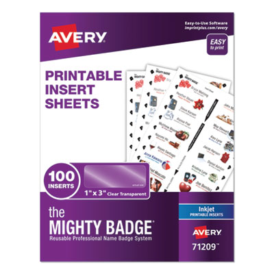 BADGE,INSERTS,100/PK,CLR