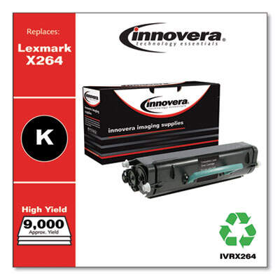 Remanufactured Black High-Yield Toner Cartridge, Replacement for Lexmark X264H11G, 9,000 Page-Yield