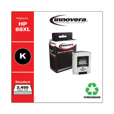 Remanufactured Black High-Yield Ink, Replacement For HP 88XL (C9396AN), 2450 Page Yield