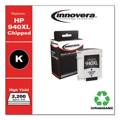 Remanufactured Black High-Yield Ink, Replacement For HP 940XL (C4906AN), 2200 Page Yield