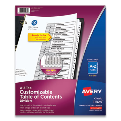TAB,A-Z,DVDRS,WHT,6/ST