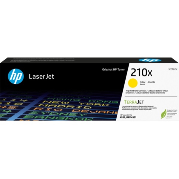 HP 210X High Yield Yellow Toner Cartridge; Yield 5,500 pages