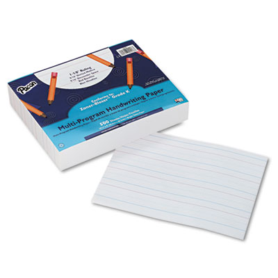 Multi-Program Handwriting Paper, 16 lb, 1 1/8\" Long Rule, One-Sided, 8 x 10.5, 500/Pack