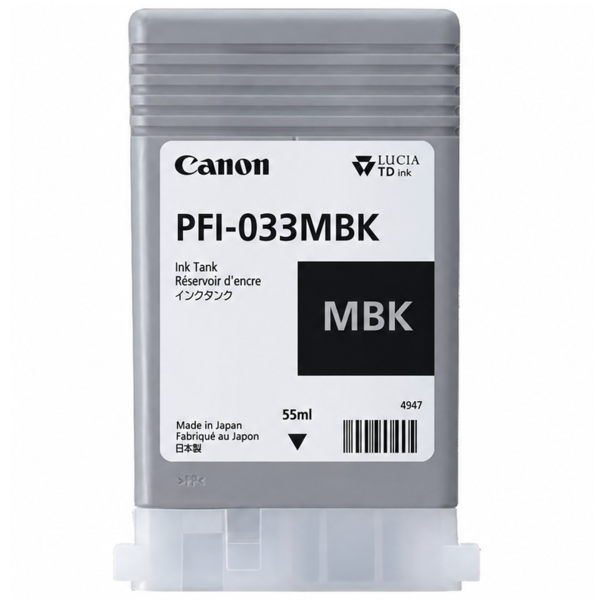 Canon PFI-033MBK Matte Black Ink Tank (7476C001) Canon (PFI-033MBK) Pigment Matte Black Ink Tank (55ml)