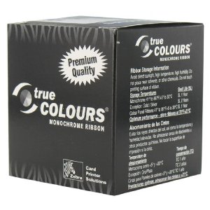 Zebra 800015-109 Ribbon Cartridge Card Printer Ribbons, C Series white monochrome ribbon, 850 images. Compatible with P310i, P320i, P330i, P330m, P420i, P430i, P520i