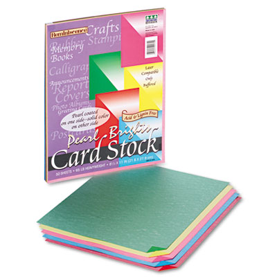 Reminiscence Card Stock, 65 lbs, Letter, Assorted Bright Pearl Colors, 50/Pack