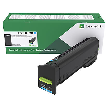 Lexmark 82K1UC0 Cyan Toner Cartridge 82K1UC0 Cyan Ultra High Yield Return Program Toner Cartridge; Yield: 55,000 pages