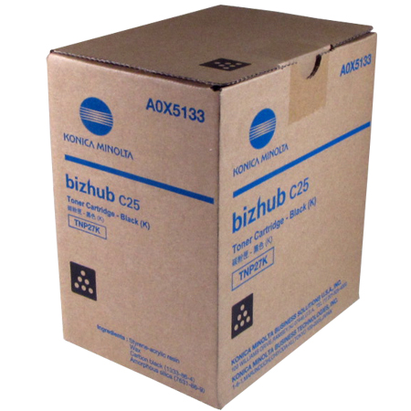 Konica Minolta TNP27K Black Toner Cartridge A0X5133 (TNP-27K) Black Toner Cartridge; Yield: 6,000 pages