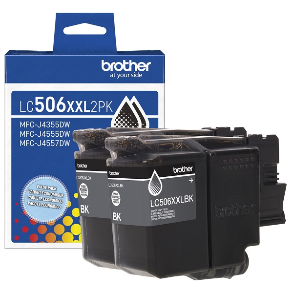 Brother LC506XXL2PK Twin Pack Super High Yield Black Ink Cartridges LC506XXL2PK Brother Twin Pack Super High Yield Black Ink Cartridges (5,000 yield Each)