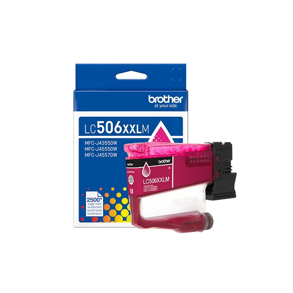 Brother LC506XXLM Super High Yield Magenta Ink Cartridge LC506XXLM Brother Super High Yield Magenta Ink Cartridge (2,500 Yield)