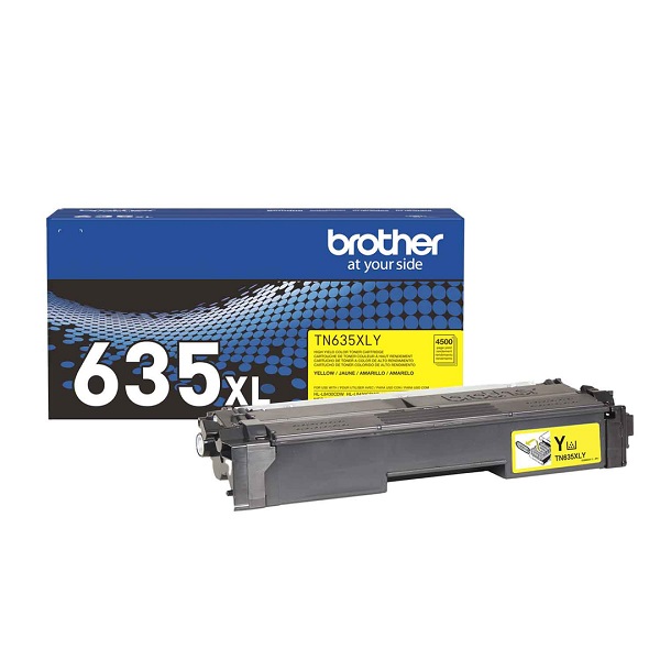 TN635XLY Brother High Yield Yellow Toner Cartridge (4,500 Yield)