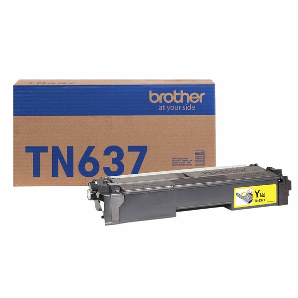 TN637Y Brother Ultra High Yield Yellow Toner Cartridge (10,000 Yield)