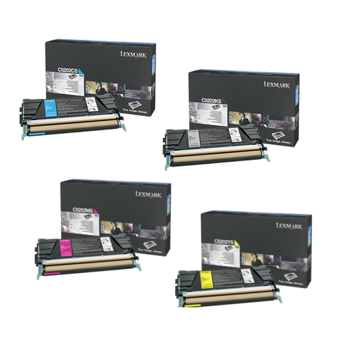 Lexmark C520 Toner Cartridge Set Includes C5200KS, C5200CS, C5200MS, C5200YS