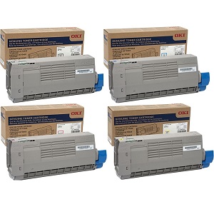 Okidata C712 Toner Cartridge Set Includes 1 Each of 46507604, 46507603, 46507602, 46507601