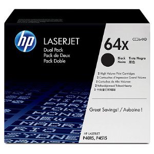 HP 64X High Yield Dual Pack; 2 Pack of CC364X