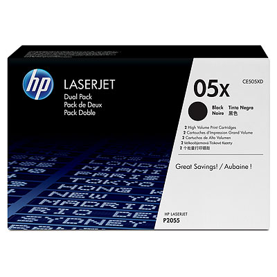 HP 05XD Dual Pack; 2 Pack of CE505X