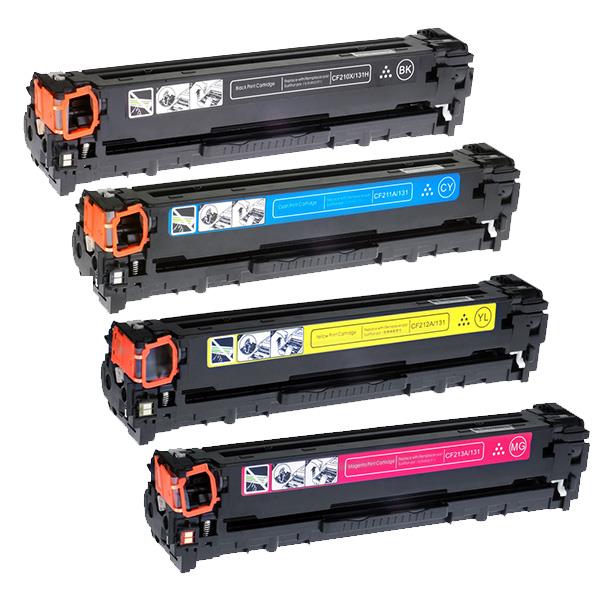 Canon 131 (CRG-131) Hi-Capacity Toner Cartridge Set; Includes 1 Each of Black, Cyan, Magenta, Yellow