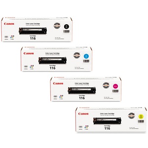 Canon 116 Toner Cartridge Set Includes CRG-116BK, CRG-116C, CRG-116M, CRG-116Y