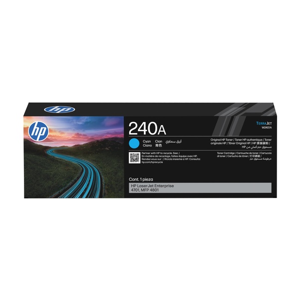 HP 240A Cyan Toner Cartridge (W2401A) HP 240A Cyan Original LaserJet Toner Cartridge (2,000 Yield)