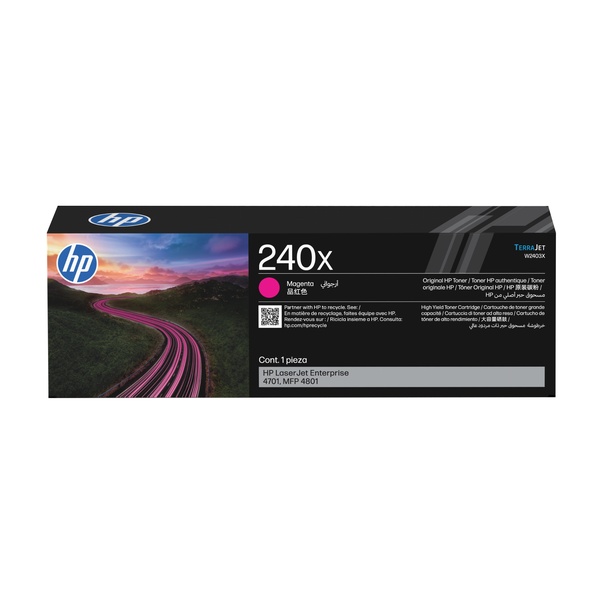 HP 240X High Yield Magenta Toner Cartridge (W2403X) HP 240X High Yield Magenta Original LaserJet Toner Cartridge (6,900 Yield)