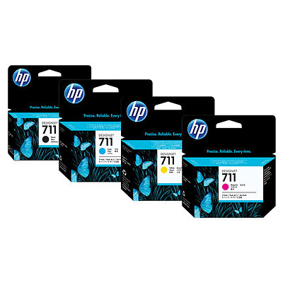 HP 711 Ink Cartridge Set Includes HP 711 CZ129A, CZ130A, CZ131A, CZ132A