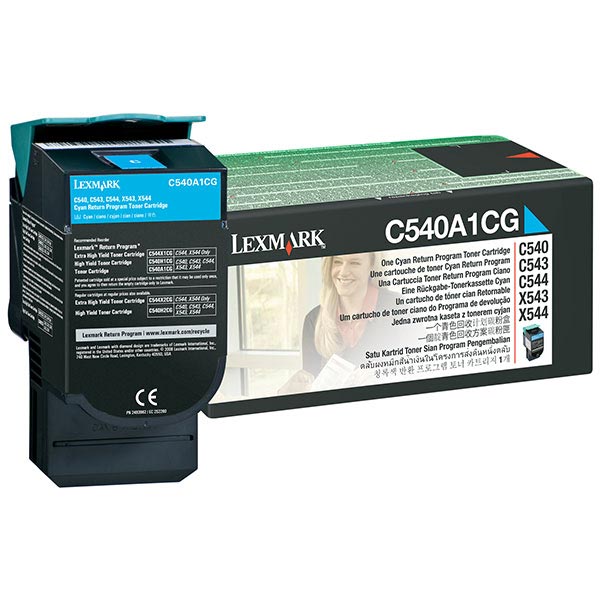 Lexmark Cyan Return Program Toner Cartridge for US Government (1,000 Yield) (TAA Compliant Version of C540A1CG)