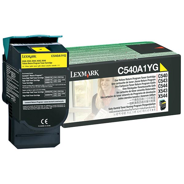 Lexmark Yellow Return Program Toner Cartridge for US Government (1,000 Yield) (TAA Compliant Version of C540A1YG)
