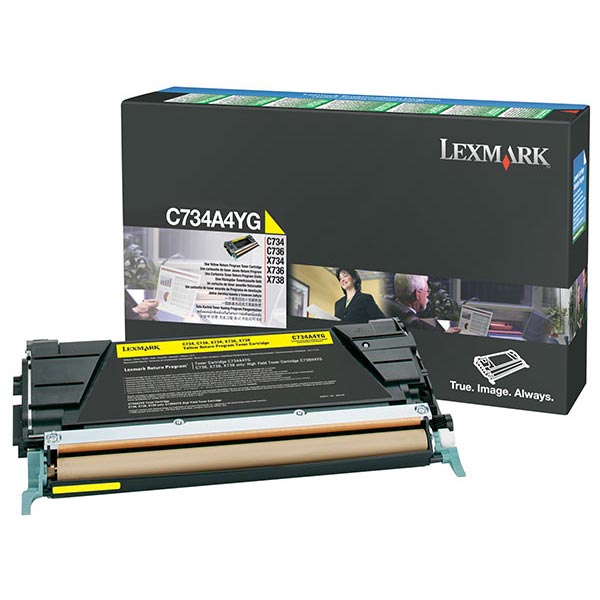 Lexmark Yellow Return Program Toner Cartridge for US Government (6,000 Yield) (TAA Compliant Version of C734A1YG)