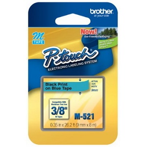 M-521 3/8" (9MM) Black on Blue M tape