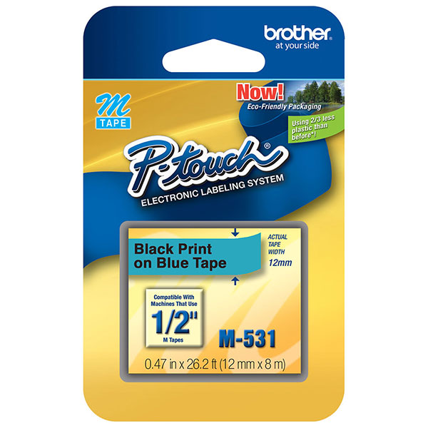 M-531 1/2" (12MM) Black on Blue M tape