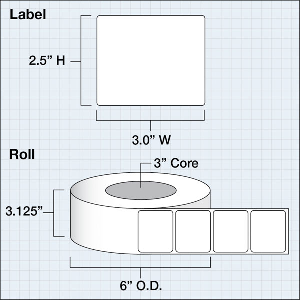 Primera LX3" High Gloss Paper Plus Labels