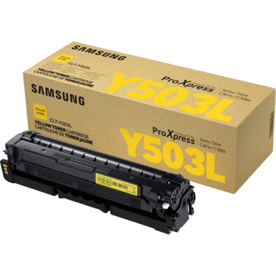 Samsung CLT-Y503L High Yield Yellow Toner Cartridge; Yield: 5,000 pages