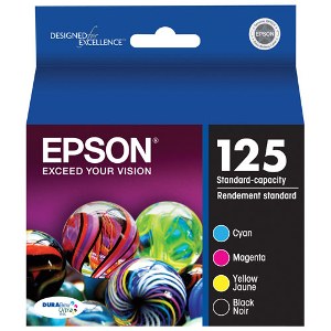 Epson T125120-BCS Combo-Pack Ink Cartridges Epson 125 Combo-Pack (Black, Cyan, Magenta, and Yellow)