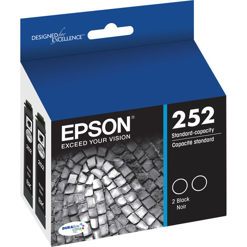 Epson T252120-D2 Black Ink Cartridge Dual Pack Epson 252 Black Ink Cartridge Dual Pack; Includes 2 x T252120